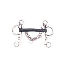 Bocado Pelham embocadura goma rígida inox
