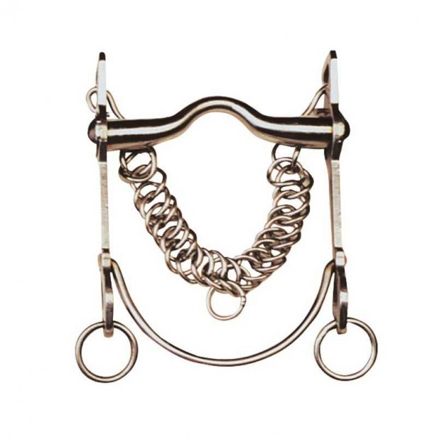 Bocado vaquero inox embocadura suave barra curva