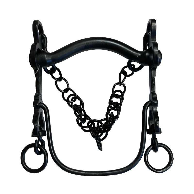 Bocado vaquero pavonado embocadura arco barra curva