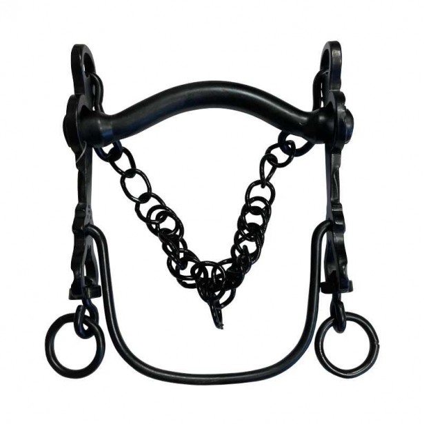 Bocado vaquero pavonado embocadura arco barra curva