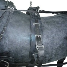ENGANCHE CON PECHOPETRAL PARA DOS CABALLOS NYLON Y CUERO