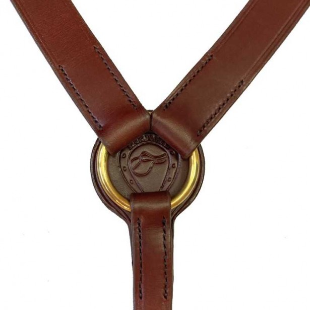 Pechopetral Marjoman inglés de Y hebilla de bronce