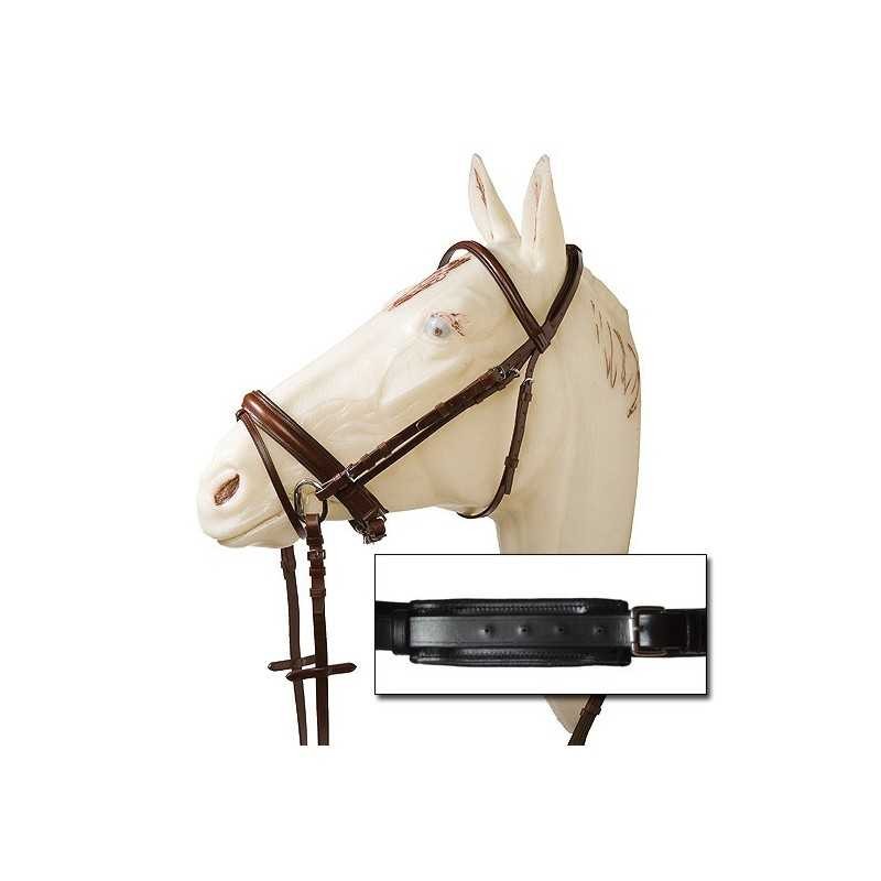 Cabezada de cuero inglés con testero Ergonomic Soft
