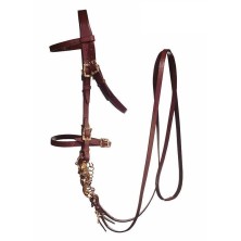Cabezada Marjoman portuguesa lisa con hebillas de cortesía con riendas