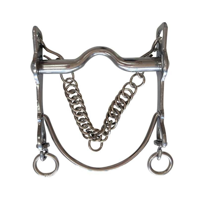 Bocado vaquero cromado embocadura suave barra curva