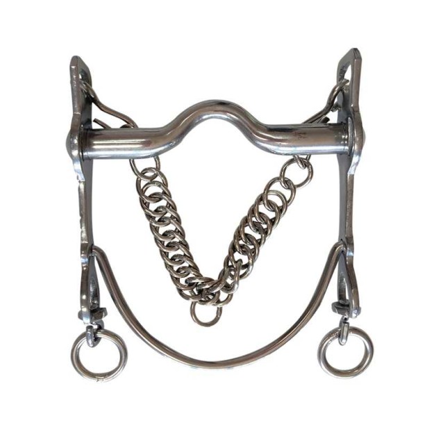 Bocado vaquero cromado embocadura suave barra curva