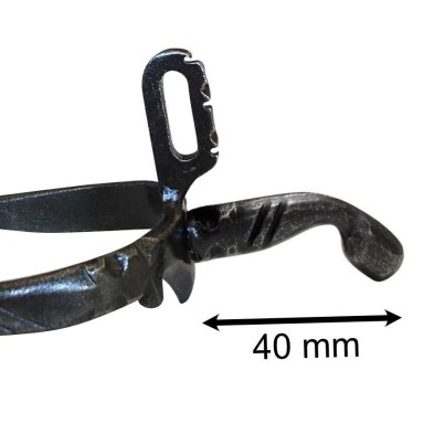 Espuela vaquera de fragua mediana gallo largo curvo bola (par)