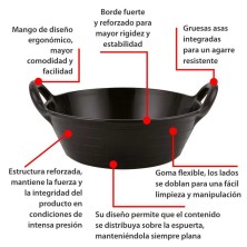 Espuerta red gorilla de goma 11 litros con asas, color negro