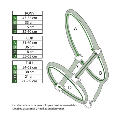 Cabezada de nylon con forro de elastotex