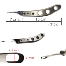 Legra icar vet de abcesos corte oval con mango de aluminio