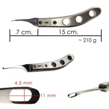 Legra icar vet de abcesos corte oval con mango de aluminio