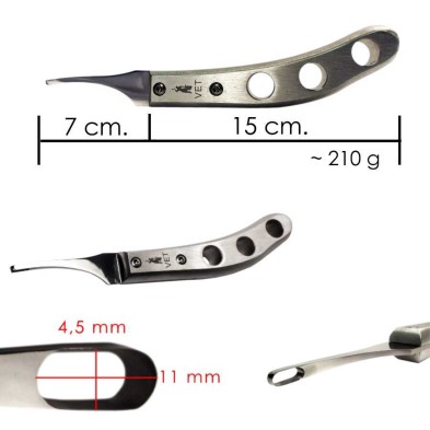 Legra icar vet de abcesos corte oval con mango de aluminio