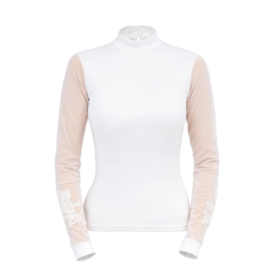 Camiseta de concurso cavalliera signature sleeves con forro para mujer, manga larga