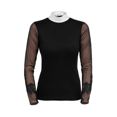 Camiseta de concurso cavalliera signature sleeves con forro para mujer, manga larga