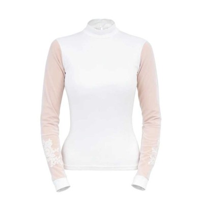 Camiseta de concurso cavalliera signature sleeves sin forro para mujer, manga larga