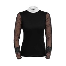 Camiseta de concurso cavalliera signature sleeves sin forro para mujer, manga larga