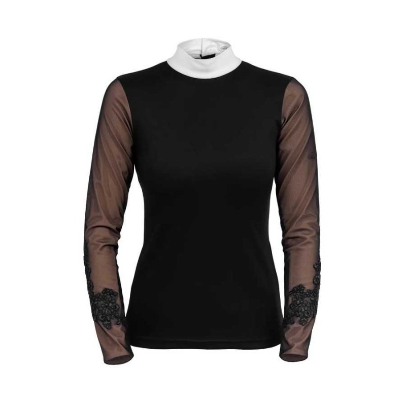 Camiseta de concurso cavalliera signature sleeves sin forro para mujer, manga larga