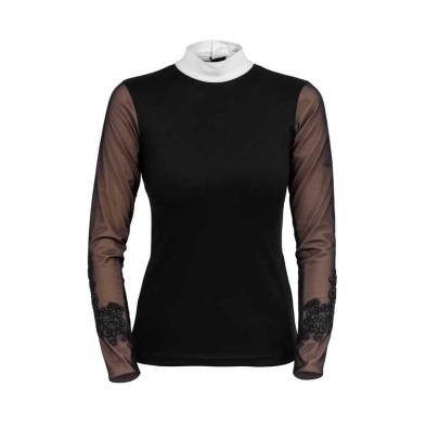 Camiseta de concurso cavalliera signature sleeves sin forro para mujer, manga larga