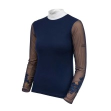 Camiseta de concurso cavalliera signature sleeves sin forro para mujer, manga larga