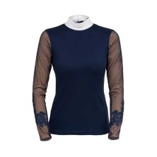 Camiseta de concurso cavalliera signature sleeves sin forro para mujer, manga larga
