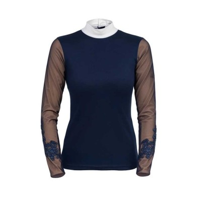 Camiseta de concurso cavalliera signature sleeves sin forro para mujer, manga larga