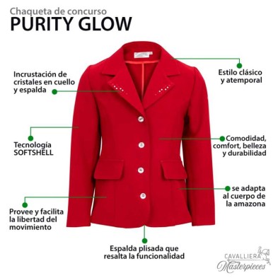 Chaqueta de concurso cavalliera purity glow para niña