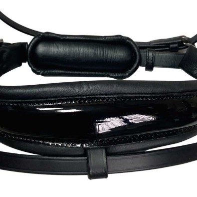 Cabezada para filete ergonómica con frontalera decorada y riendas de lona
