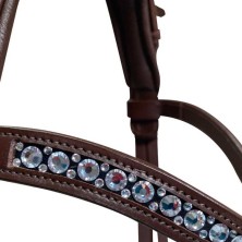 Cabezada para filete ergonómica con frontalera decorada y riendas de lona