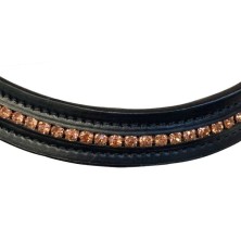 Cabezada para filete con hebillas y piedras en oro rosa