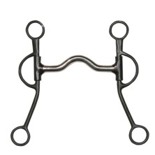 Bocado natowa en metal negro con puente medio