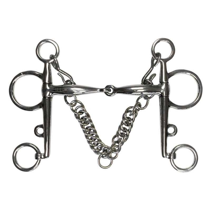 Bocado pelham articulado inox.