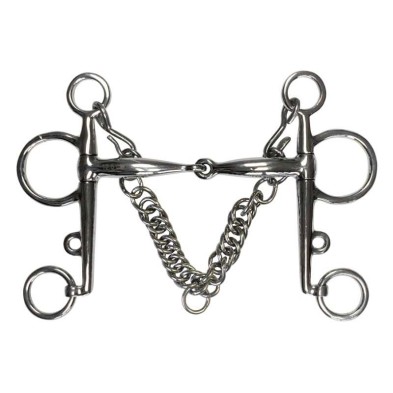 Bocado pelham articulado inox.