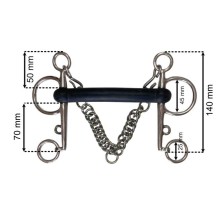Bocado pelham embocadura goma flexible inox