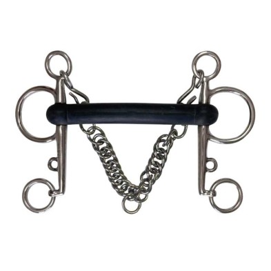 Bocado pelham embocadura goma flexible inox