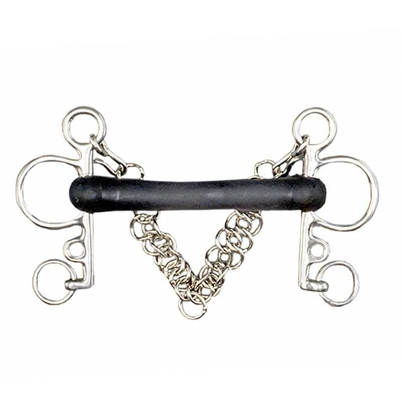 Bocado pelham embocadura flexible de goma