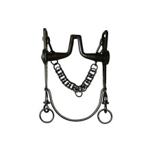 Bocado cuello pichón barra curva cadenilla pavonado