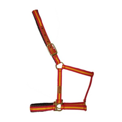 Cabezada marjoman de nylon doble con refuerzos de cuero