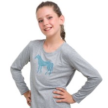 Top hípico de algodón HORSE IN SKY BLUE manga larga