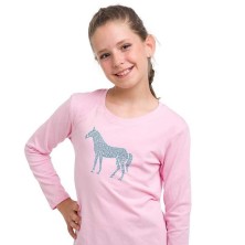 Top hípico de algodón HORSE IN SKY BLUE manga larga
