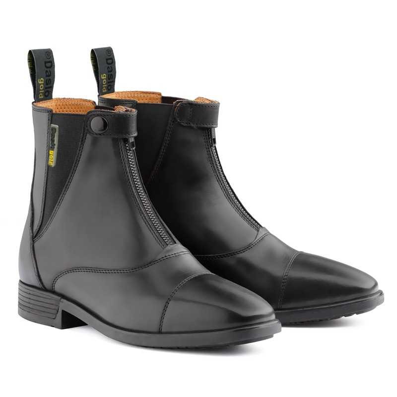 Botines Daslö Gold de cuero con cremallera