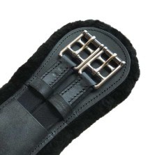 CINCHA PARA DOMA DE CUERO CON ELÁSTICOS Y BORREGUILLO DESMONTABLE