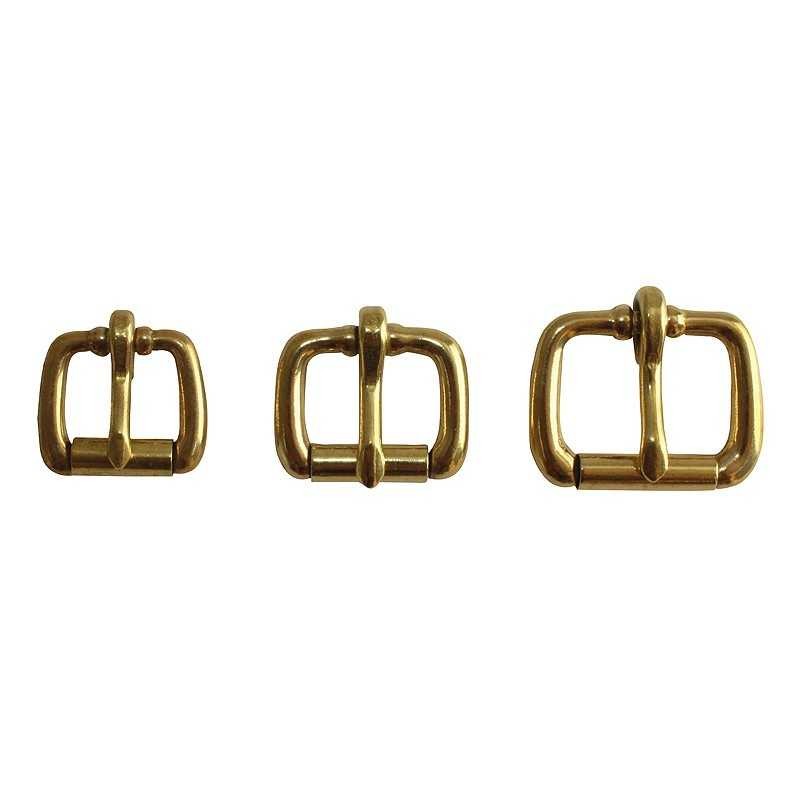 HEBILLA RECTANGULAR DE BRONCE CON RODILLO