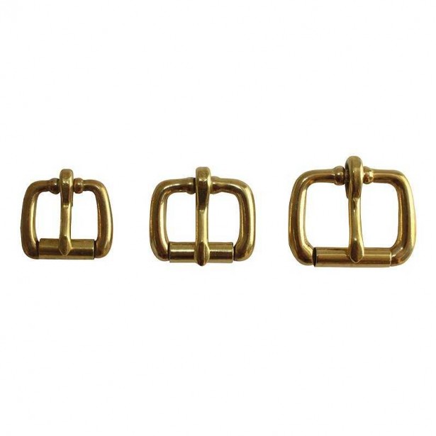 HEBILLA RECTANGULAR DE BRONCE CON RODILLO