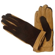 GUANTES EN CUERO Y PUNTO